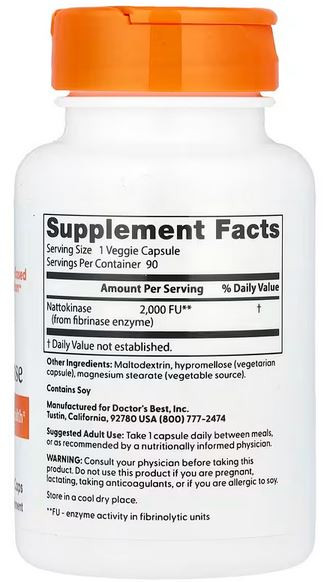 Nattokinase Doctor's Best innhold