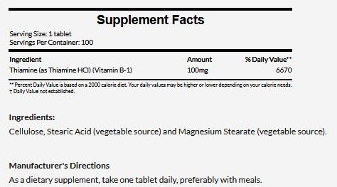Vitamin B-1 100 mg tiamin 100 tbl.