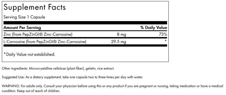 Zinc Carnosine innhold
