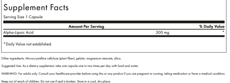 Alpha Lipoic Acid Sw innhold