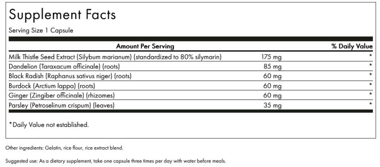 Milk Thistle Combination Superior -Mariatistel innhold