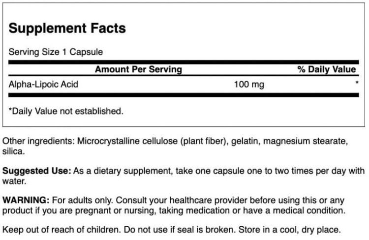 Alpha Lipoic Acid 100
