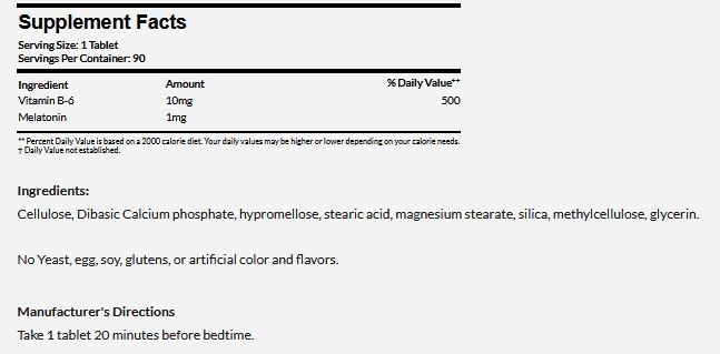 Natrol Melatonin innhold