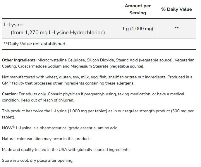 L-Lysine NOW