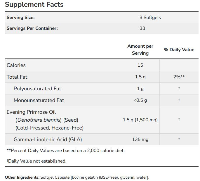 Evening Primrose Oil innhold