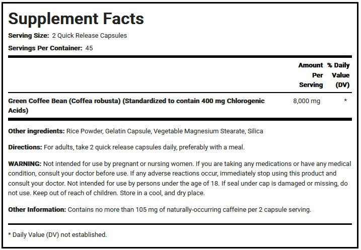 Green Coffee Bean Extract PipingRock