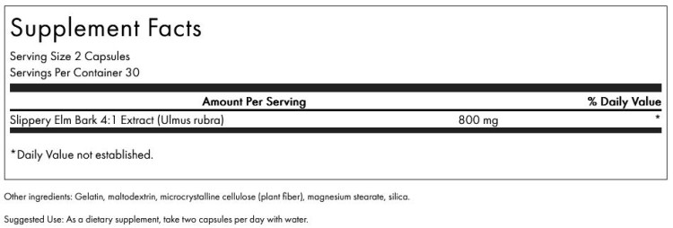 Slippery Elm Bark innhold
