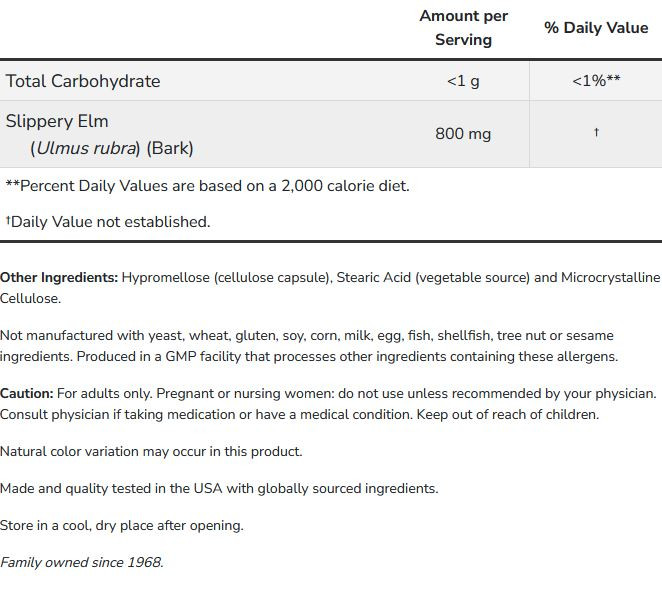 Slippery Elm Now innhold