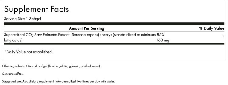 Saw Palmetto Superior 120 - Dvergpalme innhold