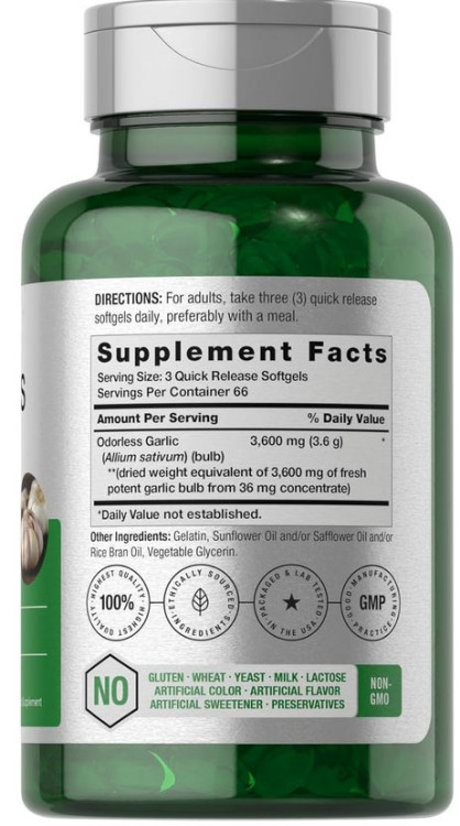 Odorless Garlic Horbäach innhold