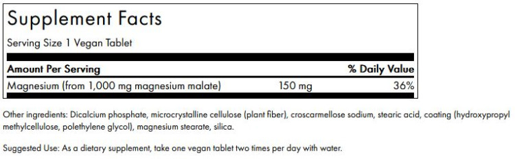 Magnesium Malate 150 mg 60 tbl innhold