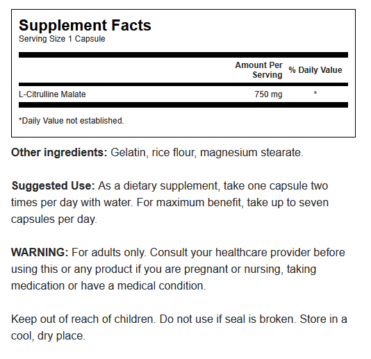 L-Citrulline Malate innhold L-Citrulline Malate innhold