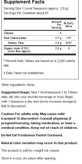 Inulin Pure Powder innhold